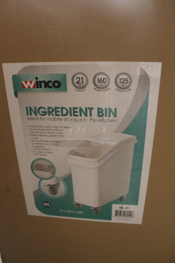 BRAND NEW IN BOX! Winco IB-21 White Poly Ingredient Bin. - Image 1 of 5