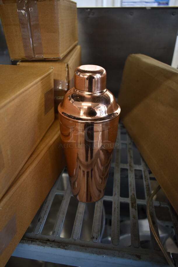 6 BRAND NEW IN BOX! Copper Colored Mixing Shaker Cups. 6 Times Your Bid!