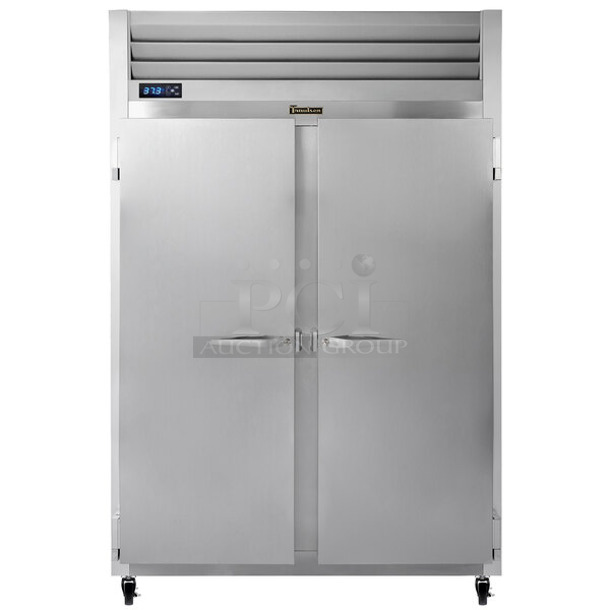 BRAND NEW SCRATCH AND DENT! 2023 Traulsen G20010 Stainless Steel Commercial 2 Door Reach In Cooler w/ Poly Coated Racks. 115 Volts, 1 Phase. Tested and Working! - Image 1 of 8