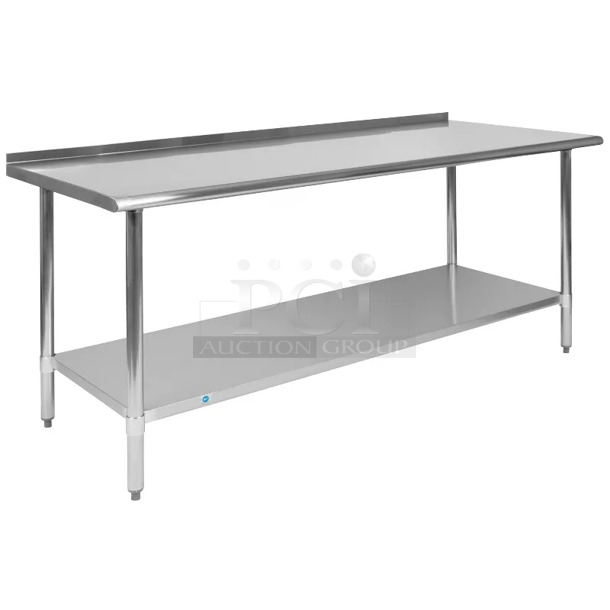 BRAND NEW SCRATCH AND DENT! Flash Furniture 889142905844 Stainless Steel 18 Gauge Prep and Work Table with 1.5