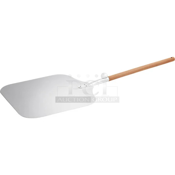 BRAND NEW SCRATCH AND DENT! Choice 407PPA161840 16" x 18" Aluminum Pizza Peel with 22" Wooden Handle - Image 1 of 5