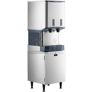BRAND NEW SCRATCH AND DENT! 2024 Scotsman HID540AB-1A Meridian 21 1/4" Air Cooled Nugget Ice Machine with 40 lb. Bin, Push Button Ice and Water Dispensing, and Cabinet Stand. 500 lb. 115 Volts, 1 Phase. 