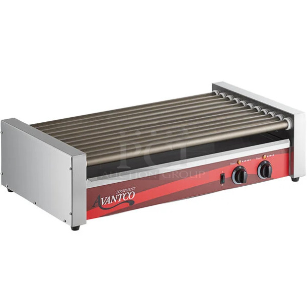 BRAND NEW SCRATCH AND DENT! 2024 Avantco 177RG1850NS Stainless Steel Commercial Countertop Hot Dog Roller. 120 Volts, 1 Phase. Tested and Working! - Image 1 of 6