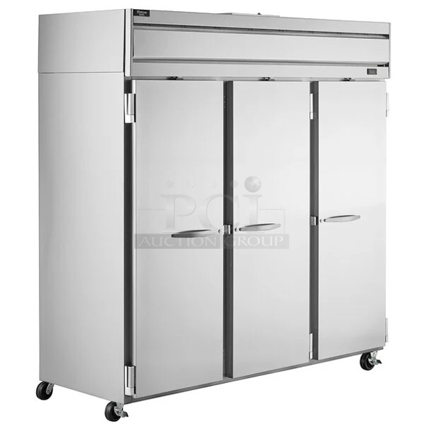 BRAND NEW SCRATCH AND DENT! Beverage Air HF3HC-1S Stainless Steel Horizon Series 78" Solid Door Reach-In Freezer. 115 Volts, 1 Phase. Tested and Working! - Image 1 of 11