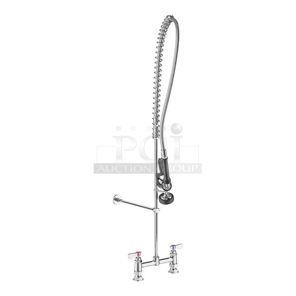 BRAND NEW SCRATCH AND DENT! 600PRD8X Regency 1.15 GPM Deck-Mounted Pre-Rinse Faucet with 8" Centers - Image 1 of 6