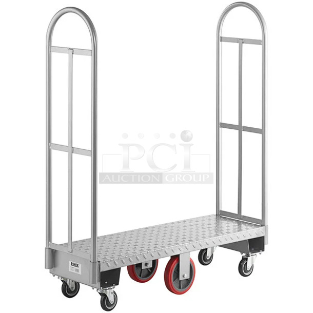 BRAND NEW SCRATCH AND DENT! 257UB1648 Lavex 16" x 48" Heavy-Duty Steel U-Boat Utility Cart - 2000 lb. Capacity - Image 1 of 3