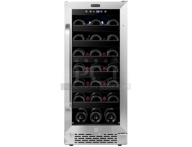 BRAND NEW SCRATCH AND DENT! Whynter BWR-308SB 15 inch Built-In 33 Bottle Undercounter Stainless Steel Wine Refrigerator Merchandiser. 115 Volts, 1 Phase. Tested and Working! - Image 1 of 5
