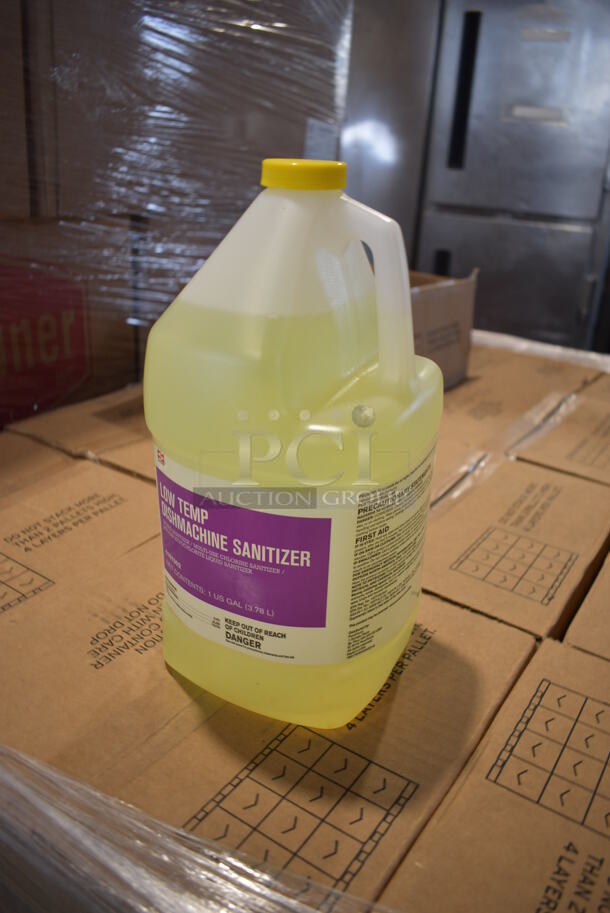 PALLET LOT of 22 BRAND NEW! Boxes of 4 Ecolab Low Temp Dishmachine Sanitizer Jugs. Total of 88 Jugs. 6x6x12. 22 Times Your Bid! - Image 2 of 4