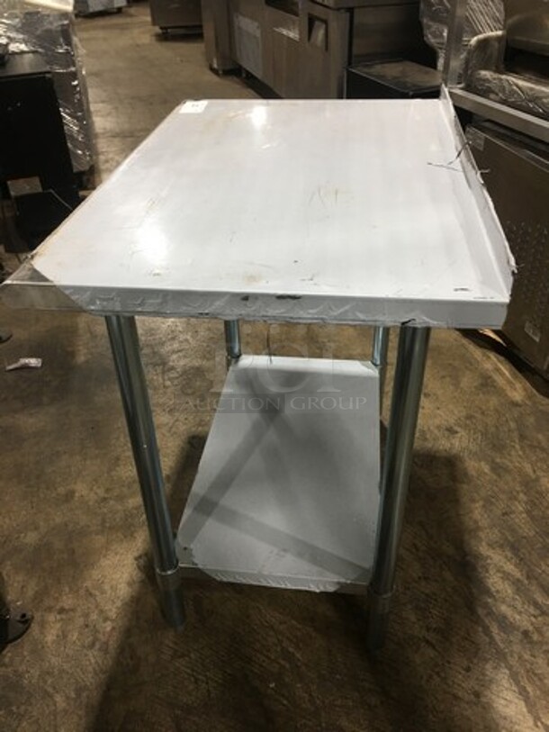 NEW! Gridmann Commercial Worktop Table! With Back Splash! With Storage Space Underneath! Solid Stainless Steel On Legs! - Image 5 of 7