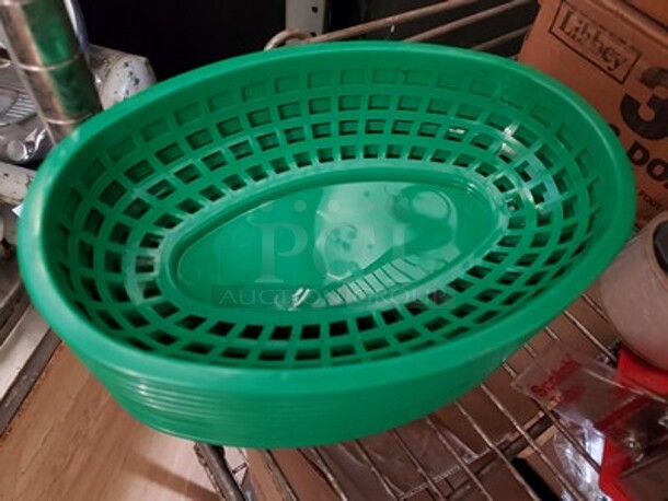 Green Oval Plastic Fast Food Basket