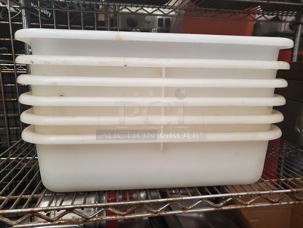 White Polyethylene Plastic Bus Tub / Food Storage Box 