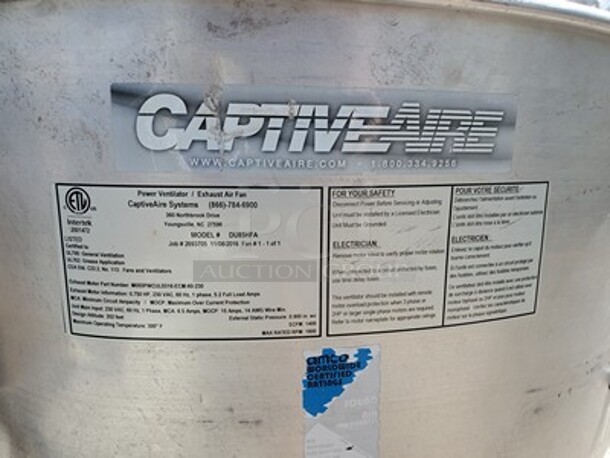 CAPTIVE AIRE FAN  - Image 8 of 9