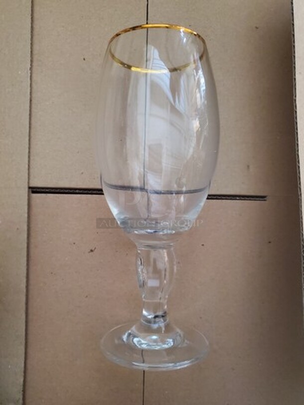 Stella Artois Star Water Goblet Glass W/ Goldrim Brand New! 