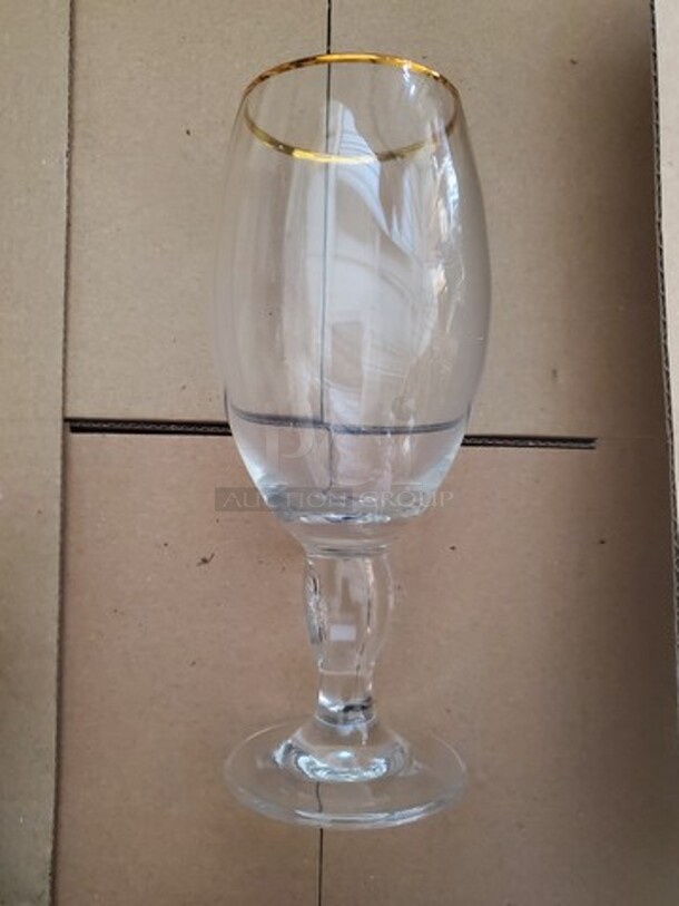 Stella Artois Star Water Goblet Glass W/ Goldrim Brand New!  - Image 1 of 4