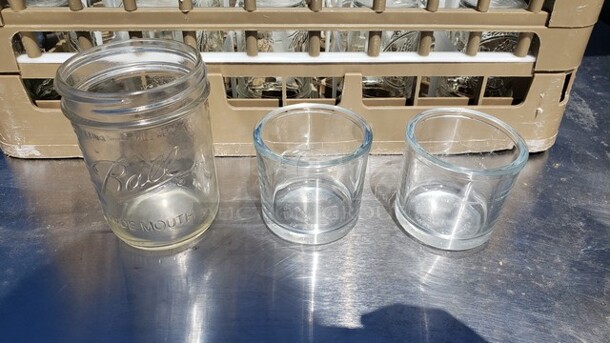 Lot of 25 Miscellaneous Glasses and a 25-Compartment Glass Rack! - Image 1 of 2