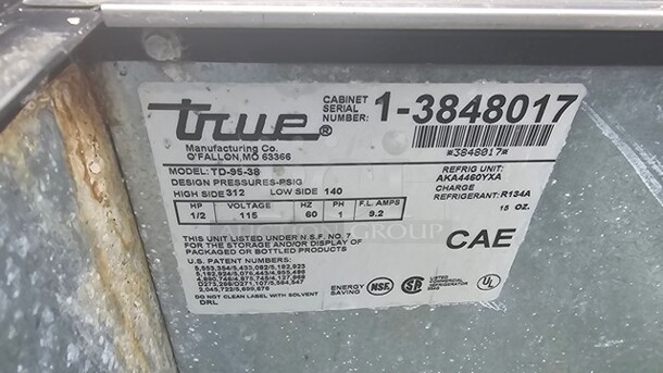 True TD-95-38 Bottle Cooler Flat Top - 95-3/8"W X 26-5/8"D X 33-3/8"H - Image 2 of 3
