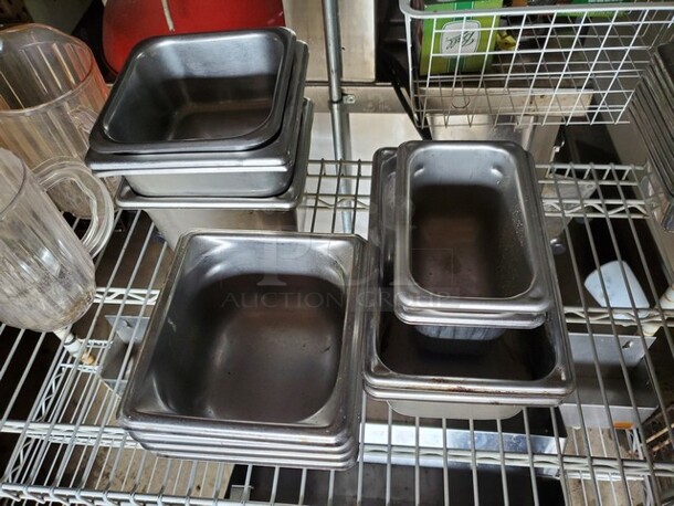 ALL ONE MONEY Lot of 12 miscellaneous Stainless Steel food pan! - Item #1113435