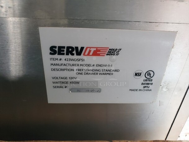 ServIt 423WDSFS1 Single Freestanding Drawer Warmer - 450W, 120V, Very nice condition! - Image 4 of 4