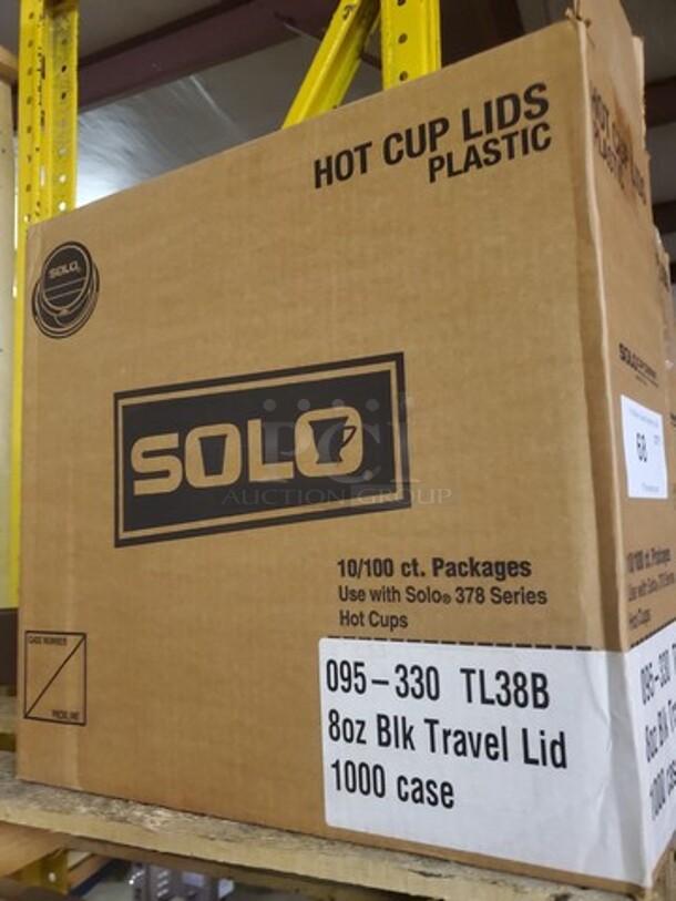 Plastic Hot Cup Lids 8oz Blk Travel Lid 1000 Case 10/100ct. Packages BIDX2  - Image 2 of 4