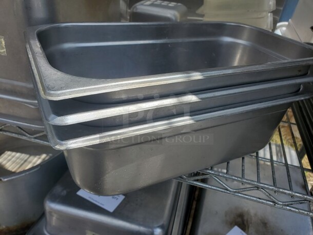 Lot of 3 Stainless Steel Food Pans *without lids* - Image 2 of 2