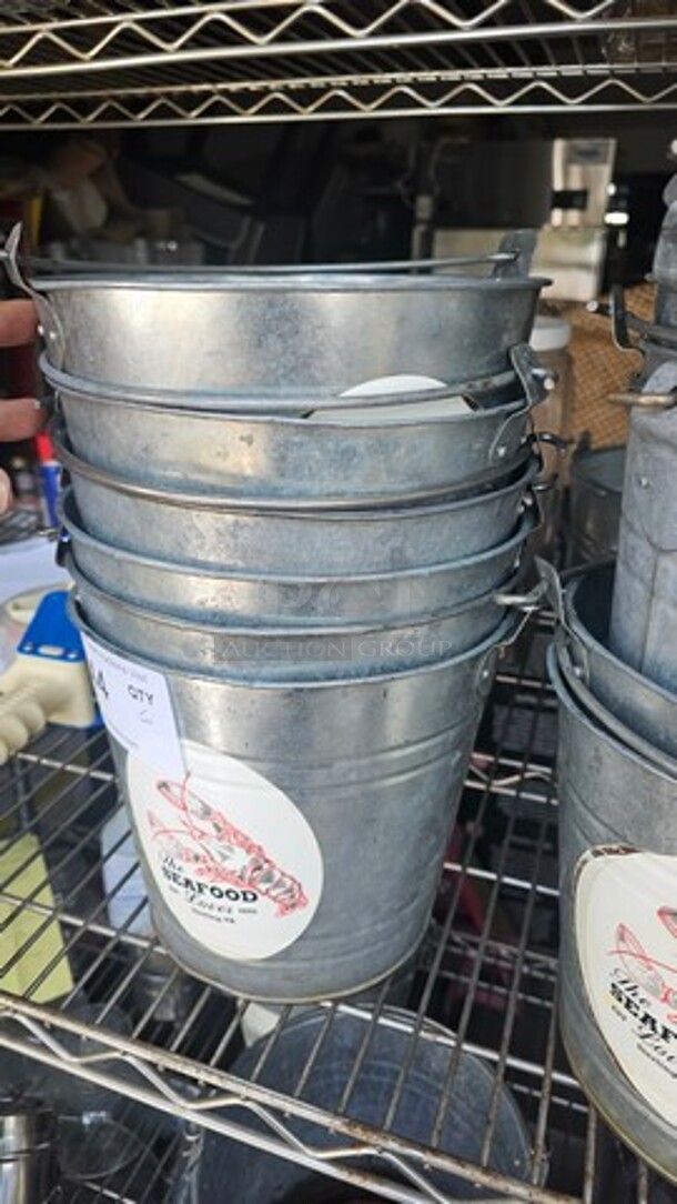 Lot of 6 Round Serving Pails - Image 4 of 4
