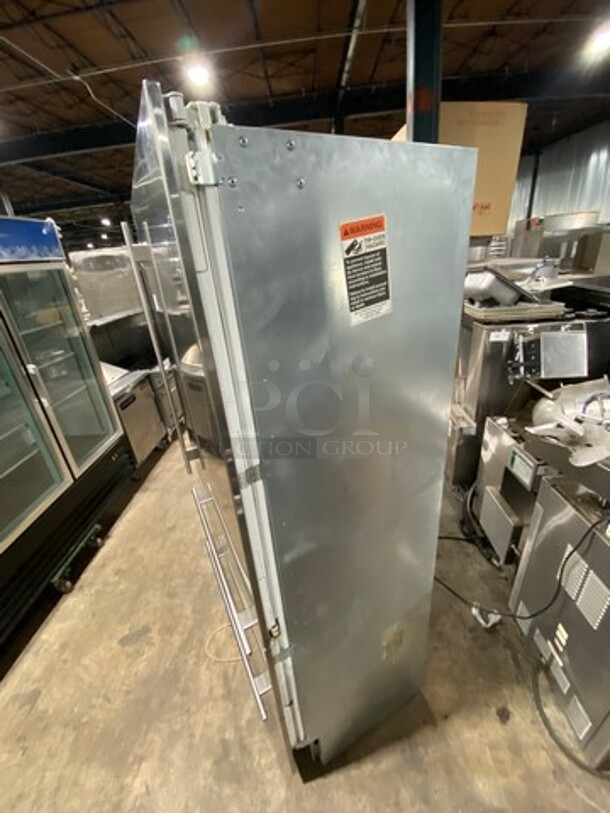 Built In Half Cooler Half Freezer Combo Unit! With Poly Shelves! Solid Stainless Steel! - Image 2 of 11