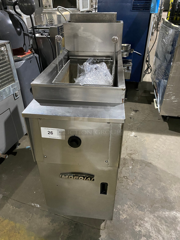 Imperial Commercial Natural Gas Powered Pasta Cooker! With Backsplash! With Frying Basket! All Stainless Steel! On Casters!