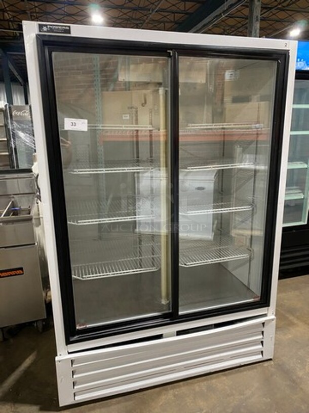 Powers Equipment Commercial 2 Door Cooler Merchandiser! With View Through Doors! Poly Coated Racks! Model: BS52GDF SN: C091996 115V 60HZ 1 Phase - Image 1 of 8