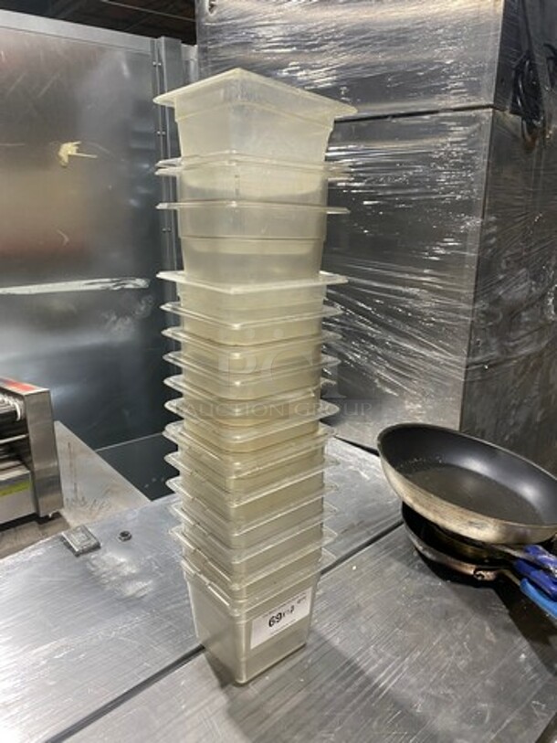 Cambro Clear Poly 1/6x4" Food Containers! 17x Your Bid! - Image 2 of 8