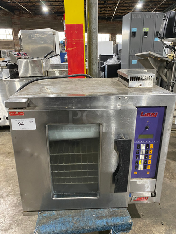 Lang Commercial Single Deck Electric Powered Convection Oven! With View Through Door! Metal Oven Racks! All Stainless Steel! Model: EHSPP SN: A55397 208V 60HZ 1/3 Phase