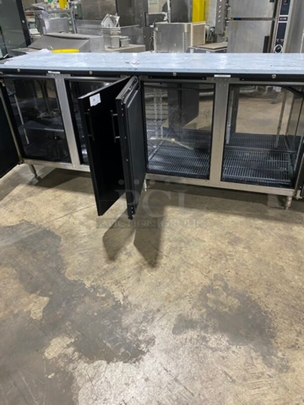 AMAZING! Perlick Commercial 4 Door Bar Back Cooler! With Poly Coated Racks! All Stainless Steel! On Legs! Remote Compressor/No Compressor! Model: BR96 SN: 676683 115V 60HZ 1 Phase - Image 5 of 10