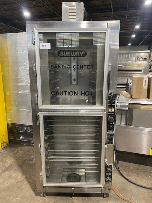 Nuvu Subway Edition Commercial Double Deck Baking Oven/Proofer Combo! With View Through Doors! All Stainless Steel! On Casters! WORKING WHEN REMOVED! - Image 1 of 9