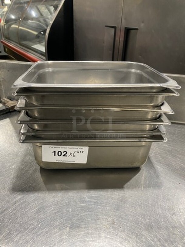 Winco Commercial Steam Table/ Prep Table Food Pans! All Stainless Steel! 6x Your Bid!