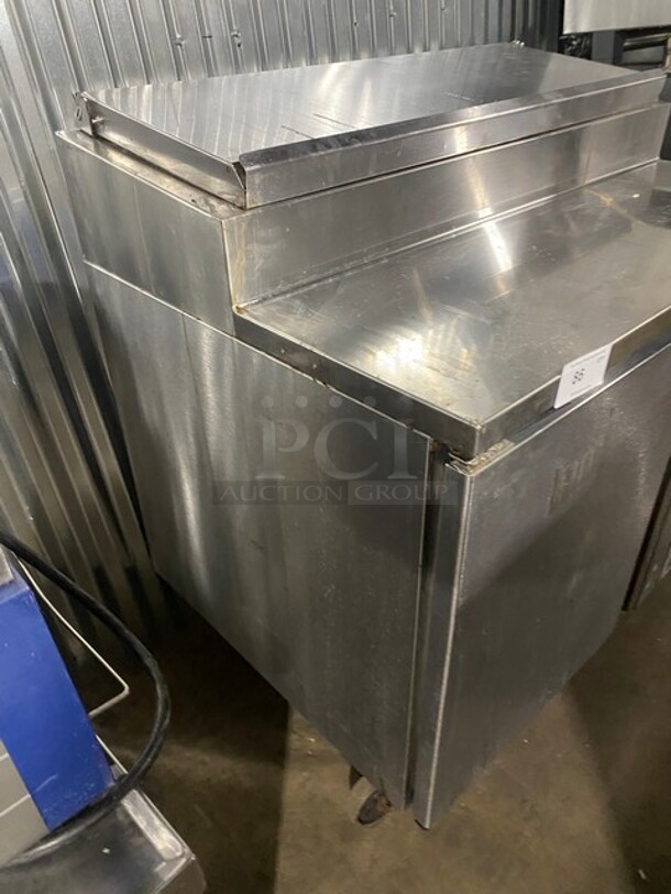 WOW! Migali Commercial Refrigerated Mega Top Sandwich/Salad Prep Table! With Single Door Refrigerated Storage Underneath! All Stainless Steel! With Poly Coated Racks! On Casters! 115V 1 Phase! Model: G3-PP-46 SN: 10020001M!  - Image 2 of 8