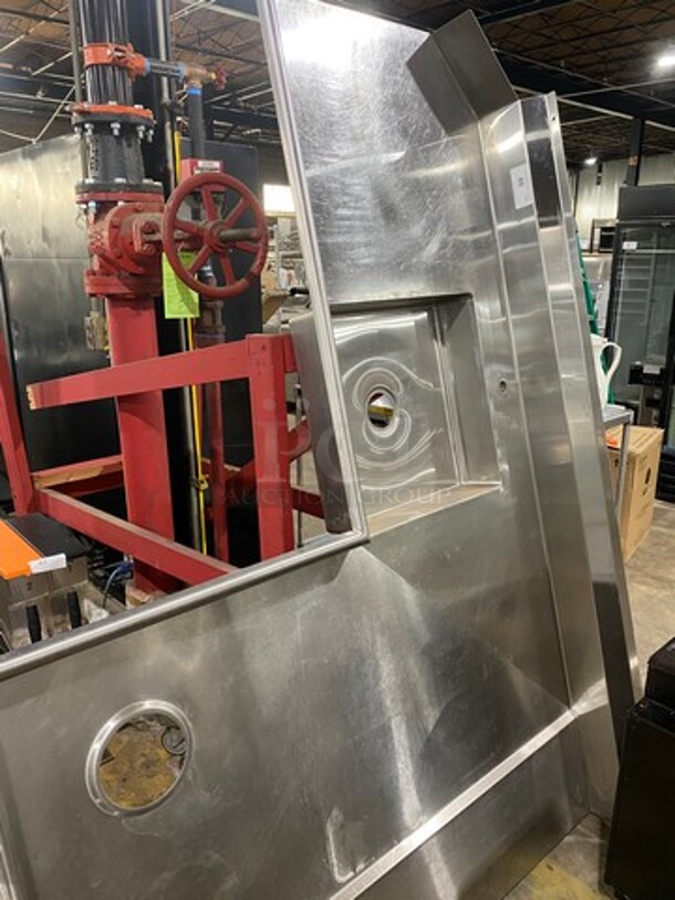 Solid Stainless Steel Side Dish Washing Table! With Back Splash! - Image 2 of 2