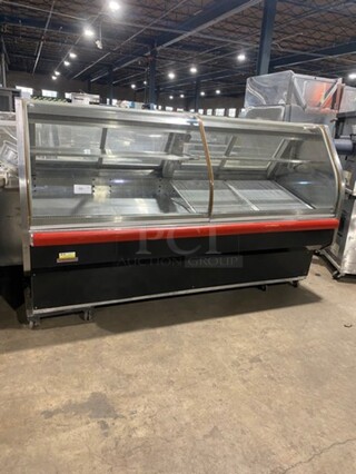 Hussmann Commercial Refrigerated Deli/Bakery Display Case Merchandiser! With Curved Front Glass! With Rear Access Doors! Remote Compressor/No Compressor! Stainless Steel Body!