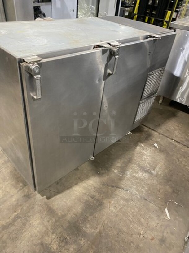Glastender 2 Door Bar Back Cooler! With Poly Coated Racks! All Stainless Steel! On Legs! Model: NPT52L6SNH(LL/RR) SN: 134125922N 115V 60HZ 1 Phase - Image 4 of 8