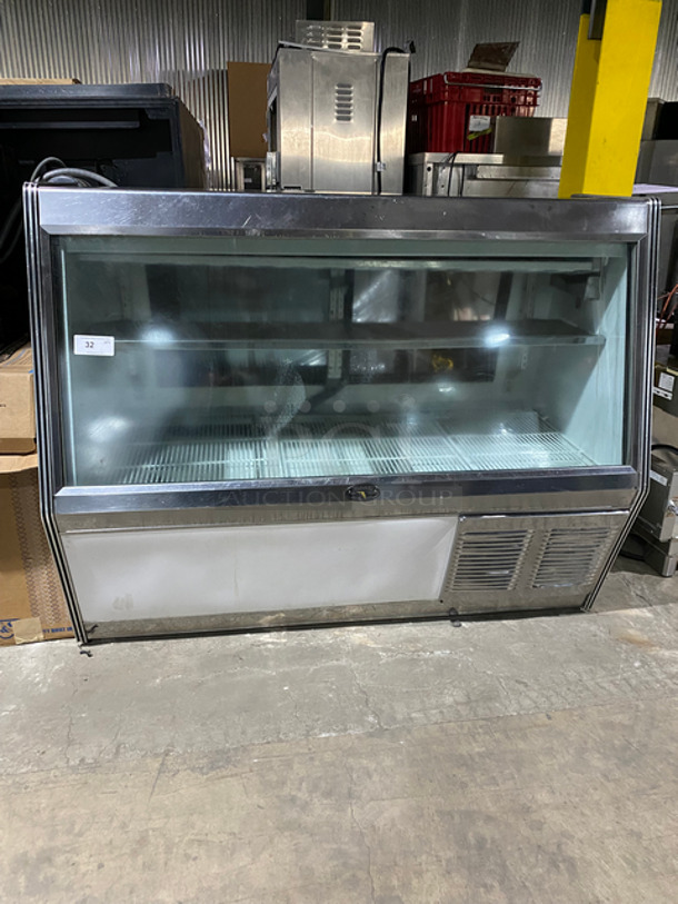 Marc Commercial Refrigerated Deli/Bakery Display Case! With Slanted Front Glass! With Sliding Glass Rear Access Doors! With Poly Coated Racks And Stainless Steel Shelf!