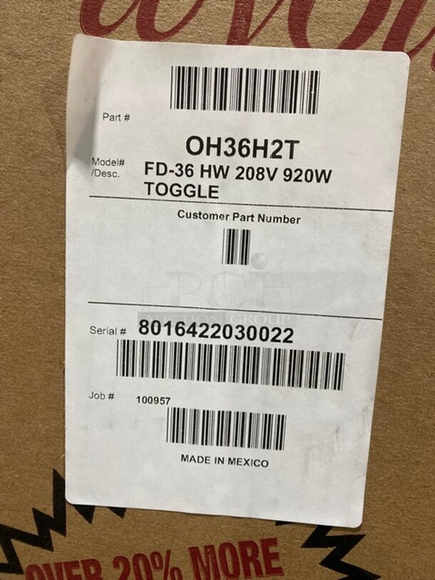 NEW IN BOX! APW Wyott Strip Food Warmer With Toggle Controls! MODEL FD36H SN: 8016422030022 208v 1ph! Working!  - Image 7 of 8