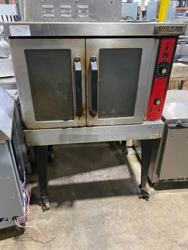 Vulcan Commercial Gas Powered Single Deck Convection Oven! With View Through Doors! Metal Oven Racks! All Stainless Steel! On Casters!