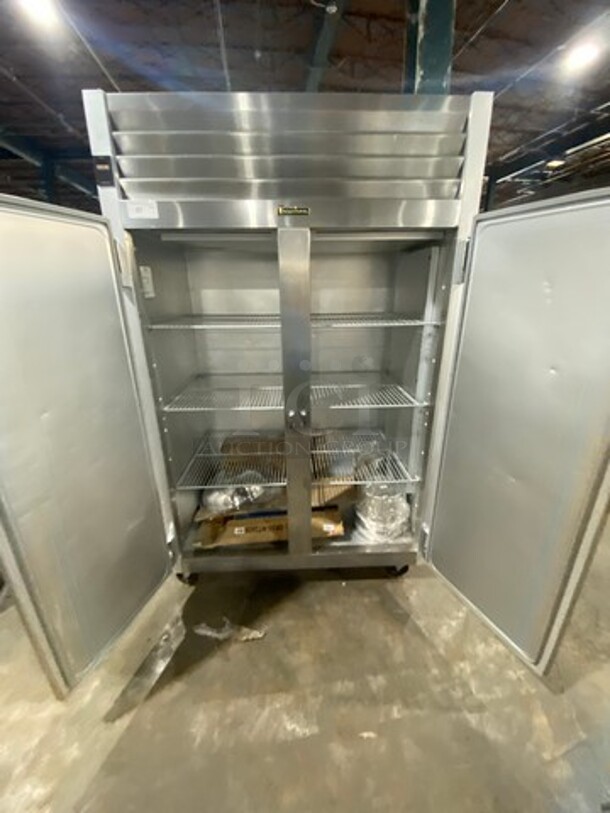 Traulsen Commercial 2 Door Reach In Refrigerator! With Poly Coated Racks! All Stainless Steel! On Casters! Model: G20010 SN: T22246H09 115V 60HZ 1 Phase - Image 4 of 8