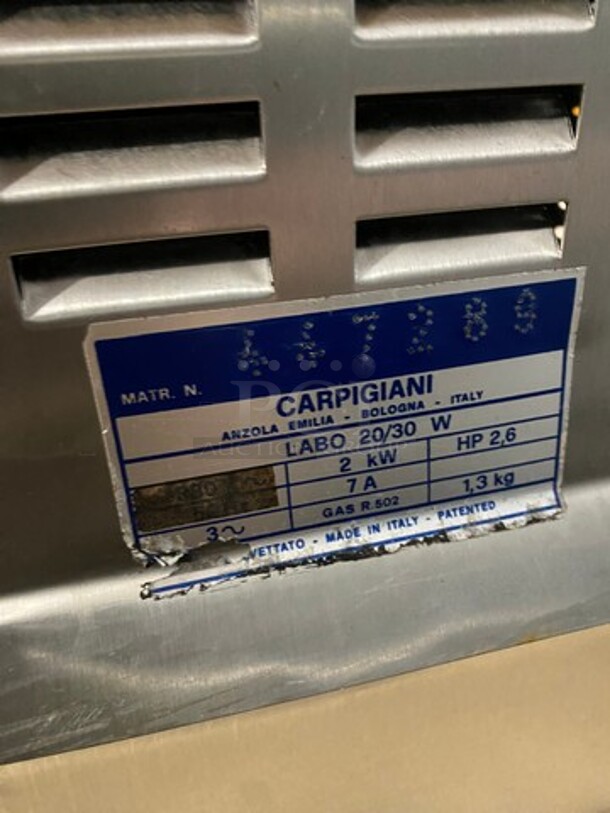 GREAT! Carpigiani Commercial Floor Style Ice Cream Batch Freezer! All Stainless Steel! Model LABO2030C Serial 447289! On Casters!  - Image 10 of 10
