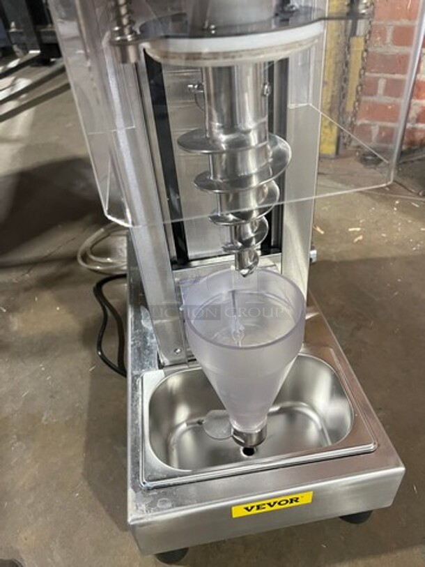 Vevor Commercial Countertop Frozen Yogurt Blender! All Stainless Steel! On Small Legs! WORKING WHEN REMOVED!  Model: BJB7150T SN: G0024603B 110V - Image 6 of 6