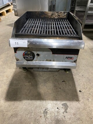 Apw Wyoff Natural Gas Powered Countertop Char Broiler Grill! Working When Removed!