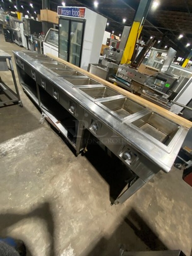 NICE! Wells Commercial Electric Powered 8 Well Steam Table! With Storage Space Underneath! All Stainless Steel With Wooden Outline! Model: HWSMP6D SN: BITTD1109A0164 208V 60HZ 1 Phase - Image 10 of 10