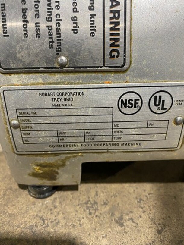 Hobart Commercial Countertop Deli/Meat Slicer! All Stainless Steel! Model: 2812 SN: 561188032 120V 60HZ 1 Phase - Image 10 of 11