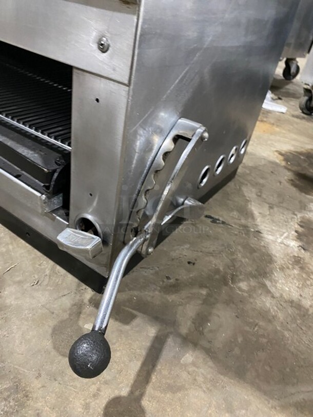 Commercial Natural Gas Powered Countertop Flat Top Griddle And Cheese Melter Combo! With Back And Side Splashes! All Stainless Steel! - Image 7 of 8