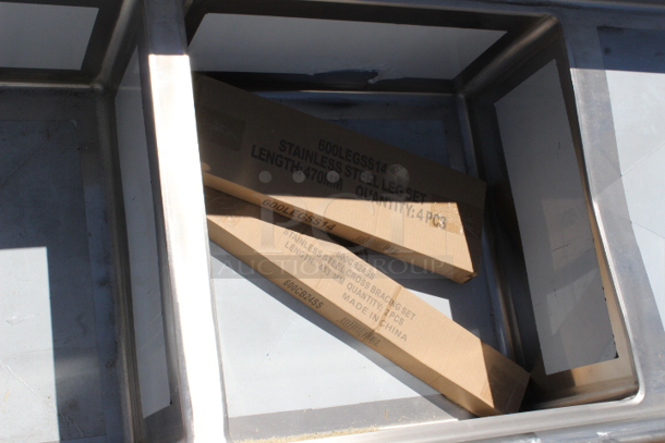 BRAND NEW SCRATCH & DENT! Regency 121" 16-Gauge Stainless Steel Three Compartment Commercial Sink with Galvanized Steel Legs and 2 Drainboards - 23" x 23" x 12" Bowls - Image 7 of 7