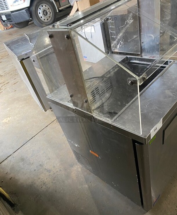 Turbo Air Commercial Refrigerated Salad Bar Island! Single Door Underneath Storage Space! All Stainless Steel! On Casters! Model: MST28N711S SN: H2KMS29G80757 - Image 2 of 8