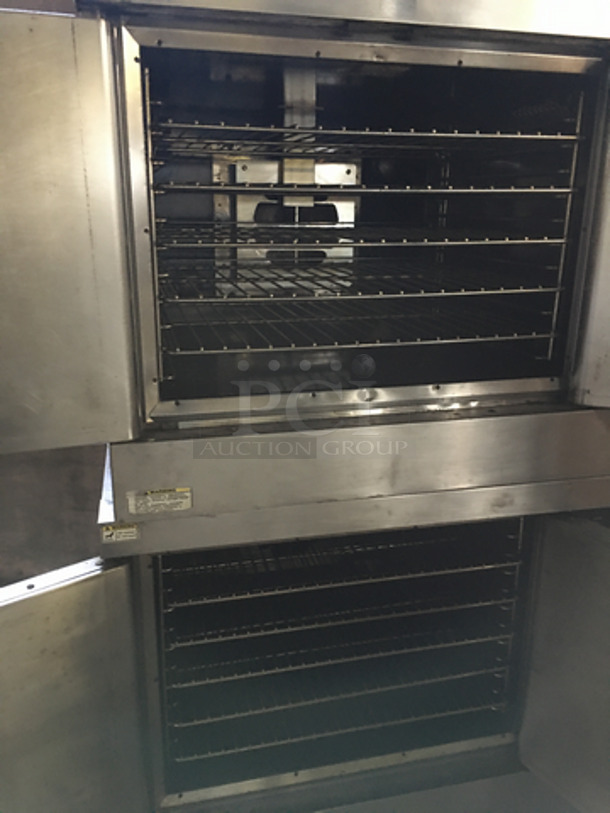 Hobart Commercial Natural Gas Powered Double Deck Convection Oven! With Metal Oven Racks! Solid Stainless Steel! On Legs! 2x Your Bid! - Image 5 of 9